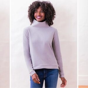 NWT DUDLEY STEPHENS Park Slope Terry Fleece Lavender Purple Turtleneck Cozy XS